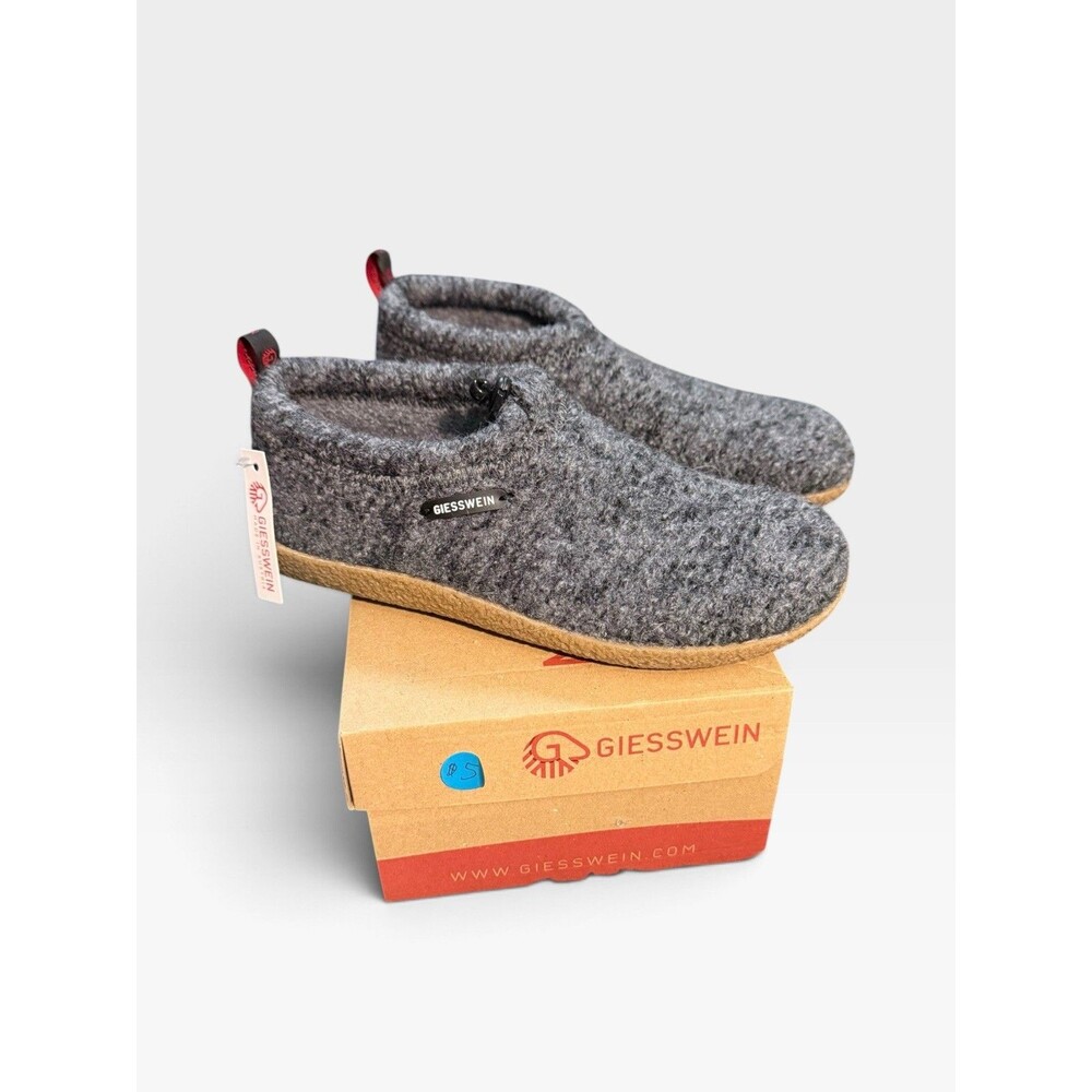 NWT Giesswein Vent Wool Felt Slippers US 7 EU 38 Gray House Shoes New In Box